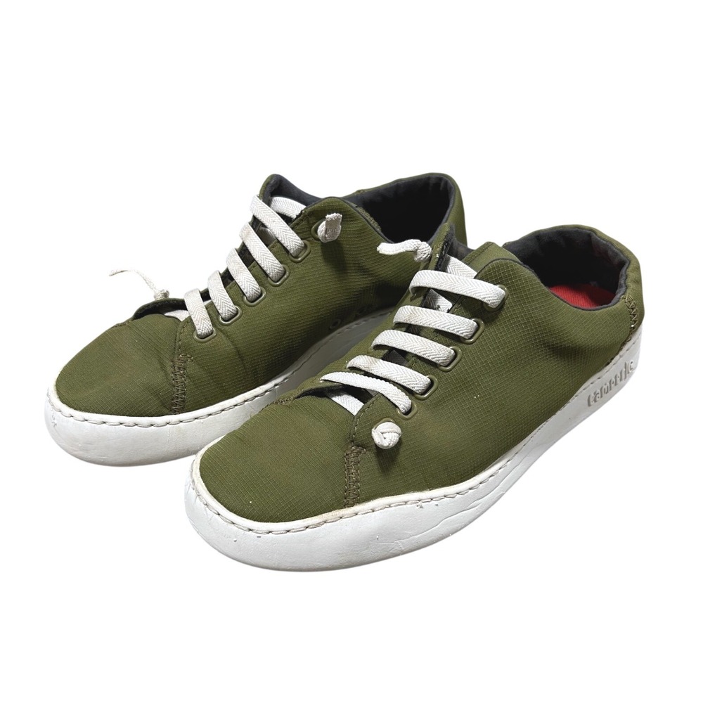 Camper Peu Touring Olive Green Ripstop Canvas Sneakers Low Top Shoes 41 (US 8)